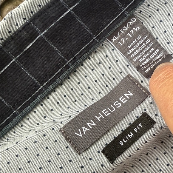 Van Heusen XL Slim Fit Mens Shirt 55%cotton 45% polyester XL 17-17.5 - Picture 2 of 6